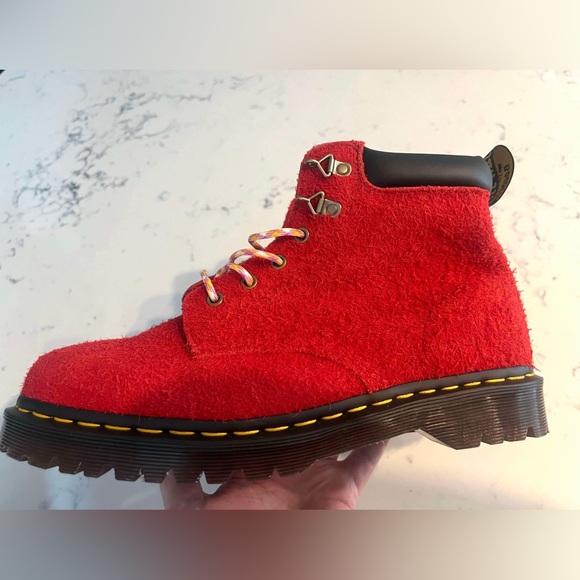 Dr.Martens  Men’s 939 Ben Suede Red Padded Collar Lace Up Boots New - Picture 15 of 16